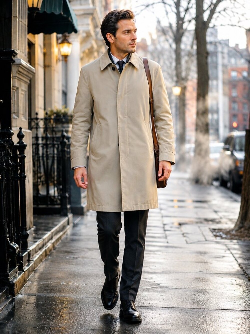 VTG London Fog Maincoats Mens Beige Trench Coat 40S Plush Lining Weatherproof